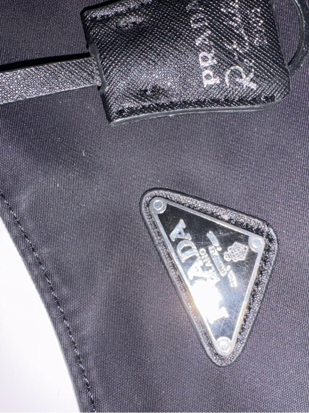 Prada Black Nylon Strap Shoulder Bag with Silver Hardware - Picture 5 of 9